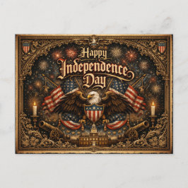 Cartão Postal De Festividades Dia da Independência Gótica Americana