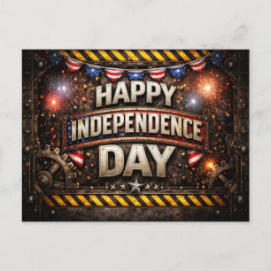 Cartão Postal De Festividades Dia da Independência Industrial Patriótica