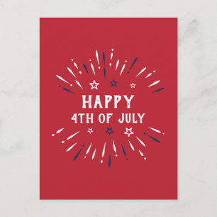 Cartão Postal De Festividades Dia da Independência Patriótica Americana