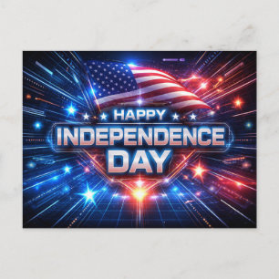 Cartão Postal De Festividades Dia da Independência Patriótico de Alta Tecnologia