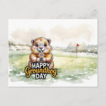 Dia da Marmota Feliz no Golfe para Golfista