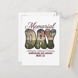 Cartão Postal De Festividades Dia da Memória Cemitério Nacional de Arlington