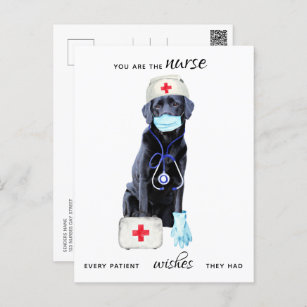 Cartão Postal De Festividades Dia das Enfermeiras Cachorros Personalizadas