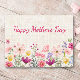 Cartão Postal De Festividades Dia das Mães Elegante para a Vovó Floral de Flores