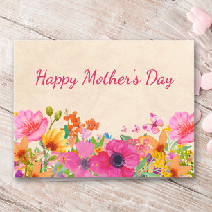 Cartão Postal De Festividades Dia das Mães Jardim Floral Colorido Elegante