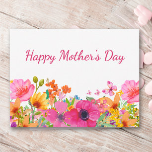 Cartão Postal De Festividades Dia das Mães para a Vovó Flores Coloridas