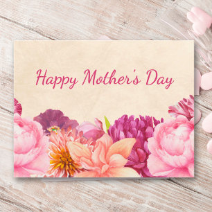 Cartão Postal De Festividades Dia das Mães para a Vovó Jardim Floral Rosa