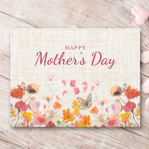 Cartão Postal De Festividades Dia das Mães para Mamãe Jardim Floral Elegante