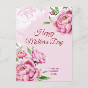 Cartão Postal De Festividades Dia das Mães Peônia