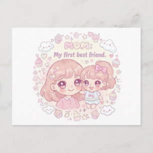 Cartão Postal De Festividades Dia de as mães feliz com design animado