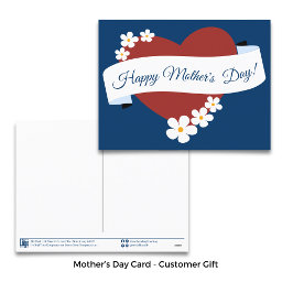 Cartão Postal De Festividades Dia de as mães Feliz do Coração Vermelho Promo