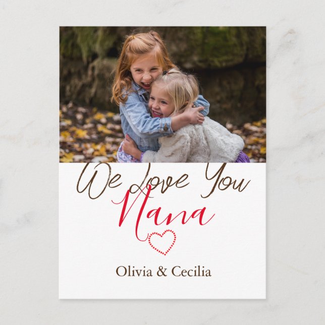 Cartão Postal De Festividades Dia de as mães feliz, nana, foto simples da vovó (Frente)