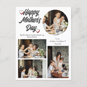 Cartão Postal De Festividades Dia de as mães personalizado, Quatro colagens de f