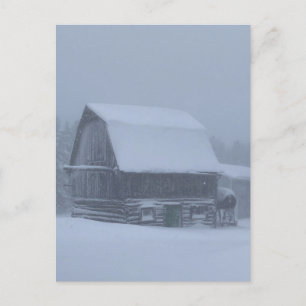 Cartão Postal De Festividades Dia de inverno Finn Barn Michigan, Península Super