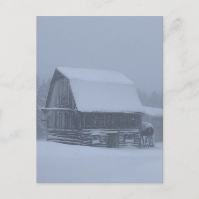 Cartão Postal De Festividades Dia de inverno Finn Barn Michigan, Península Super (Frente)