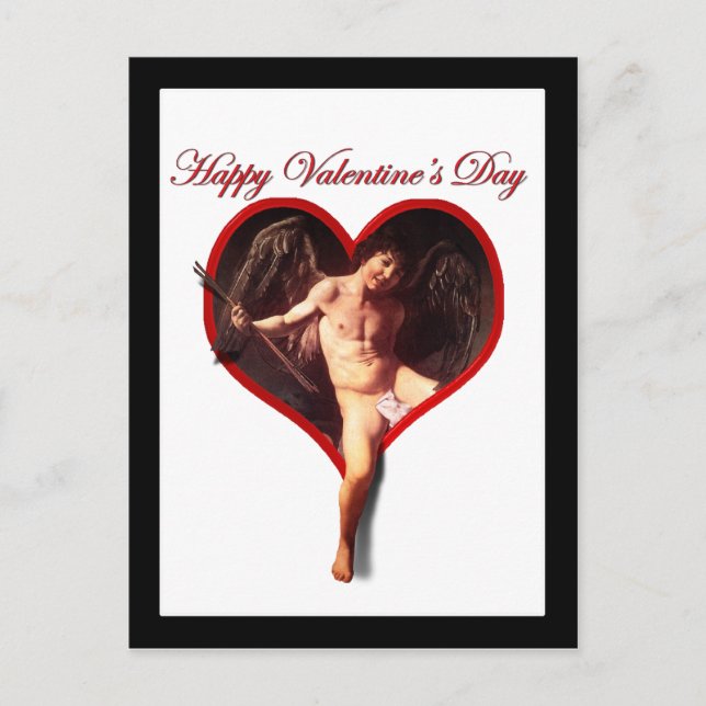 Cartão Postal De Festividades Dia de os namorados Cupido Caravaggio (Frente)