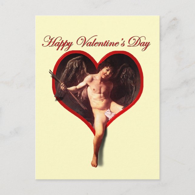 Cartão Postal De Festividades Dia de os namorados Cupido Caravaggio (Frente)