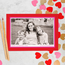 Cartão Postal De Festividades Dia de os namorados da família de quadros vermelho