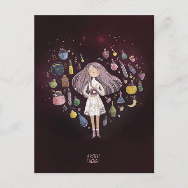 Cartão Postal De Festividades Dia de os namorados de elixir (Frente)