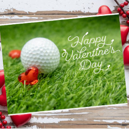 Cartão Postal De Festividades Dia de os namorados de golfe com bola para Golfer