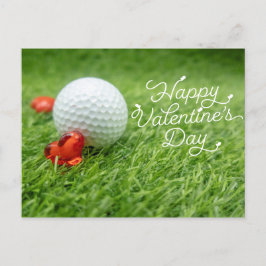 Cartão Postal De Festividades Dia de os namorados de golfe com bola para Golfer
