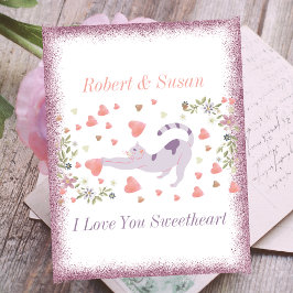 Cartão Postal De Festividades Dia de os namorados de Tipografia de Gatos Cons Ve