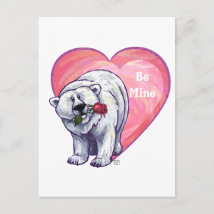 Cartão Postal De Festividades Dia de os namorados de Urso Polar