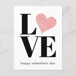 Cartão Postal De Festividades Dia de os namorados do Coração Vermelho do Amor 