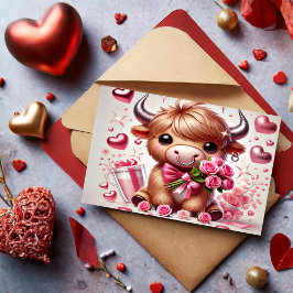 Cartão Postal De Festividades Dia de os namorados Romântico de Vaca do Planalto