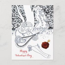 CARTÃO POSTAL DE FESTIVIDADES DIA DE OS NAMORADOS ROMÂNTICO LOVERS VERMELHOS COR