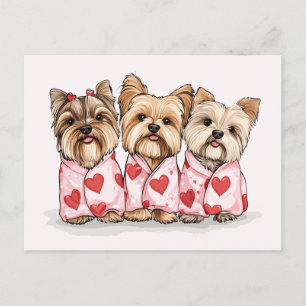 Cartão Postal De Festividades Dia de os namorados Yorkshire Terrier Dogs