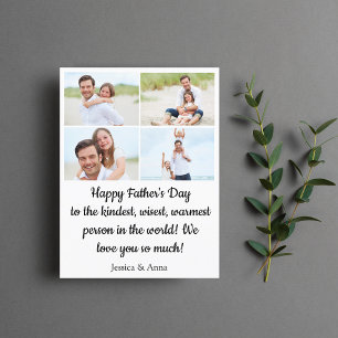 Cartão Postal De Festividades dia de os pais 4 feliz minimalista de colagem