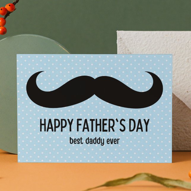 Cartão Postal De Festividades Dia de os pais de bigode (Criador carregado)