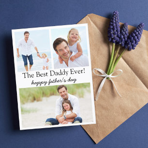 Cartão Postal De Festividades dia de os pais feliz, 3 fotos colidem simples mode