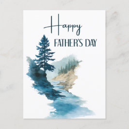 Cartão Postal De Festividades Dia de os pais Mínimo de Aquarela