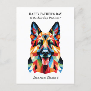 Cartão Postal De Festividades Dia de os pais Personalizado do german shepherd