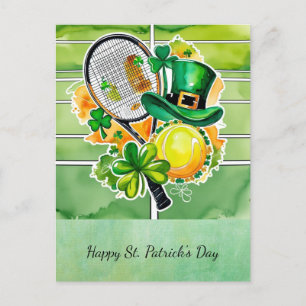 Cartão Postal De Festividades Dia de Patrick para o jogador de Tênis