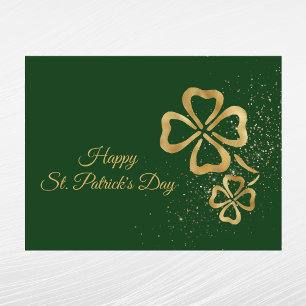 Cartão Postal De Festividades Dia de São Patrício Dourado Shamrock