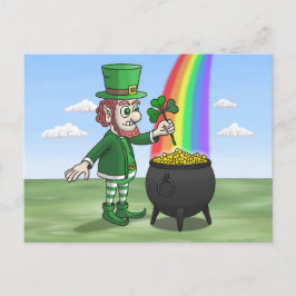 Cartão Postal De Festividades Dia de São Patrício Duende