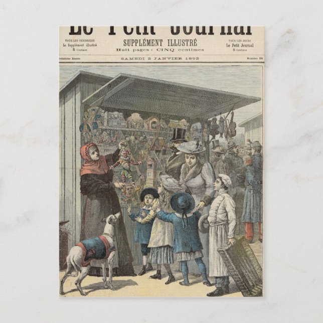 Cartão Postal De Festividades Dia do ano novo em Paris (Frente)