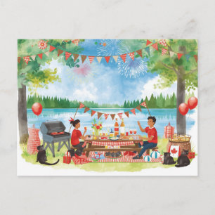 Cartão Postal De Festividades Dia do Canadá