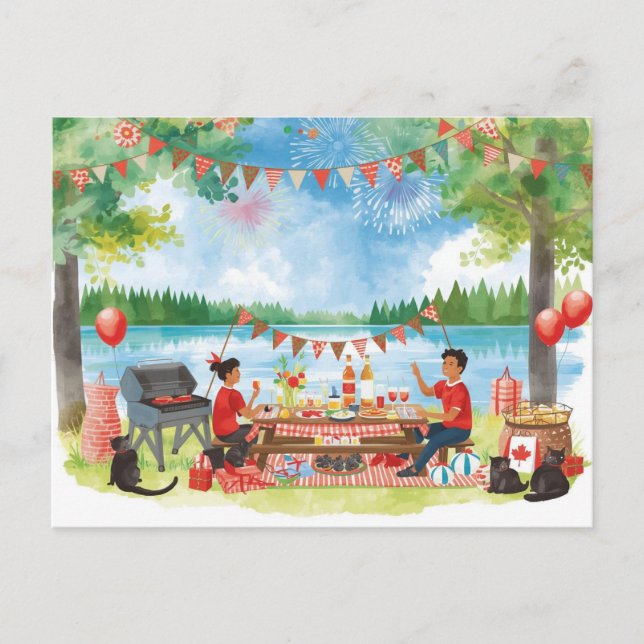 Cartão Postal De Festividades Dia do Canadá (Frente)