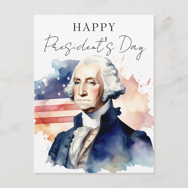 Cartão Postal De Festividades Dia do Presidente George Washington Business (Frente)