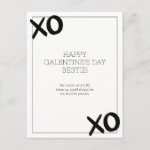 Dia do XOXO Bestie Galentine, preto e branco