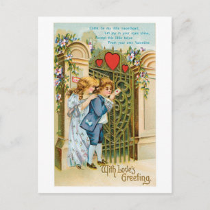Cartão Postal De Festividades Dia dos Namorados Antigo