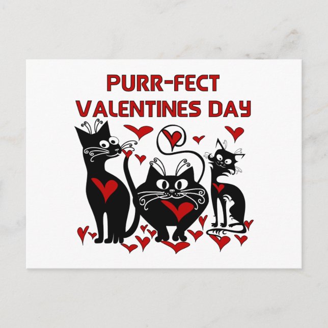 Cartão Postal De Festividades Dia dos namorados do purr-fect (Frente)