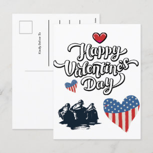 Cartão Postal De Festividades Dia dos Namorados Simples Militar Soldado Exército