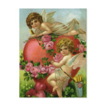 Dia dos Namorados Vitoriano Anjos Coração Rosa