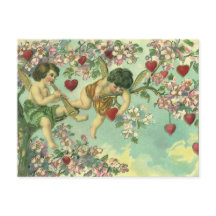 Dia dos Namorados Vitoriano Vintage Cupidos Coraçã