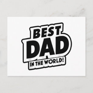 Cartão Postal De Festividades Dia dos Pais Melhor Pai do Mundo